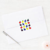 Bunte Äpfel Früchte Quadratischer Aufkleber (Umschlag)