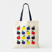 Bunte Äpfel Früchte Tragetasche (Rückseite)