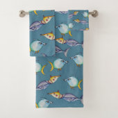 Bunte Aquarell-Fische Badhandtuch Set (Insitu)
