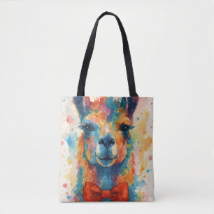Bunte Aquarell-Lama-Tragetasche Tasche