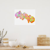 Bunte Aquarell-Orchideen-Malerei Poster (Küche)