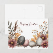 Bunte Aquarell Oster Postkarte mit Frühlingsblumen (Vorne/Hinten)