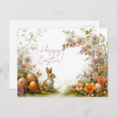 Bunte Aquarell Oster Postkarte mit Ostereiern (Vorne/Hinten)