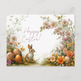 Bunte Aquarell Oster Postkarte mit Ostereiern