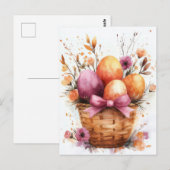 Bunte Aquarell Oster Postkarte mit Ostereiern (Vorne/Hinten)