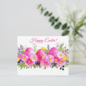 Bunte Aquarell Oster Postkarte mit Ostereiern (Stehend Vorderseite)