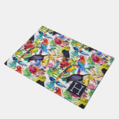 Bunte Aquarell-Papageien | addieren Ihre Initiale Fußmatte (Schrägansicht)