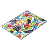 Bunte Aquarell-Papageien | addieren Ihre Initiale Notizblock (Linke Seite)