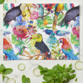 Bunte Aquarell-Papageien Handtuch (Gefaltet)