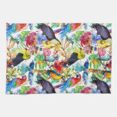 Bunte Aquarell-Papageien Handtuch (Horizontal)