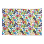 Bunte Aquarell-Papageien Kissenbezug (Rückseite-Links)