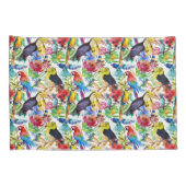 Bunte Aquarell-Papageien Kissenbezug (Rückseite-Rechts)