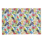 Bunte Aquarell-Papageien Kissenbezug (Vorderseite-Rechts)