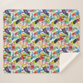 Bunte Aquarell-Papageien Sherpadecke (Vorderseite (Horizontal))