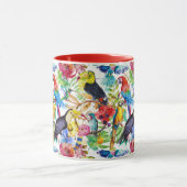 Bunte Aquarell-Papageien Tasse (Zentrum)
