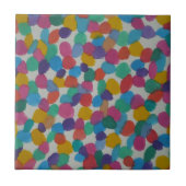 Bunte Aquarell-Punkte Fliese (Vorderseite)