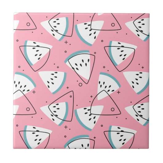 Bunte Aquarell-Wassermelonen Fliese (Vorderseite)