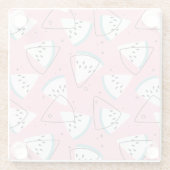 Bunte Aquarell-Wassermelonen Glasuntersetzer (Rückseite)