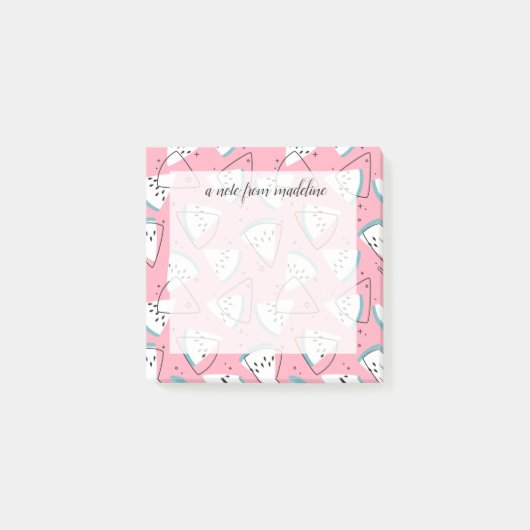 Bunte Aquarell-Wassermelonen Post-it Klebezettel (Vorderseite)