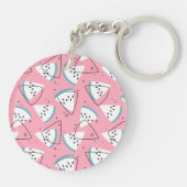 Bunte Aquarell-Wassermelonen Schlüsselanhänger (Rückseite)