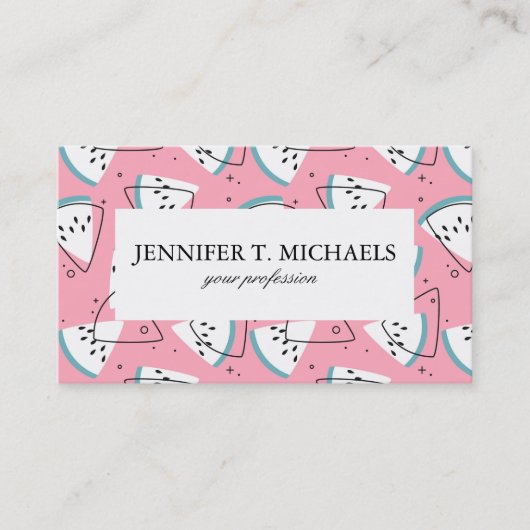 Bunte Aquarell-Wassermelonen Visitenkarte (Vorderseite)