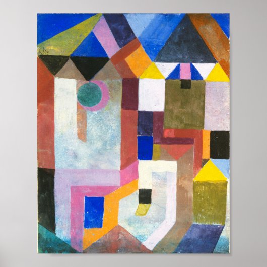 Bunte Architektur von Paul Klee, Abstrakte Kunst Poster (Vorne)