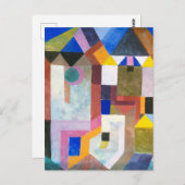 Bunte Architektur von Paul Klee, Abstrakte Kunst Postkarte (Vorne/Hinten)