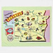 Bunte Arkansas-Karte Fleece-Decke Fleecedecke (Vorderseite (Horizontal))