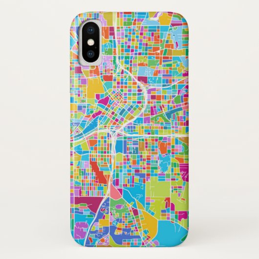 Bunte Atlanta-Karte Case-Mate iPhone Hülle (Rückseite)