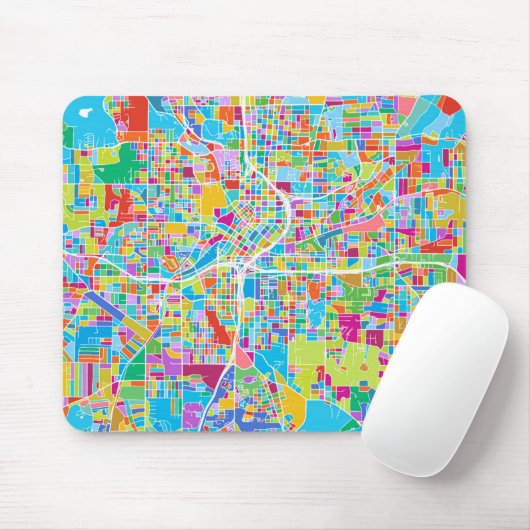 Bunte Atlanta-Karte Mousepad (Mit Mouse)