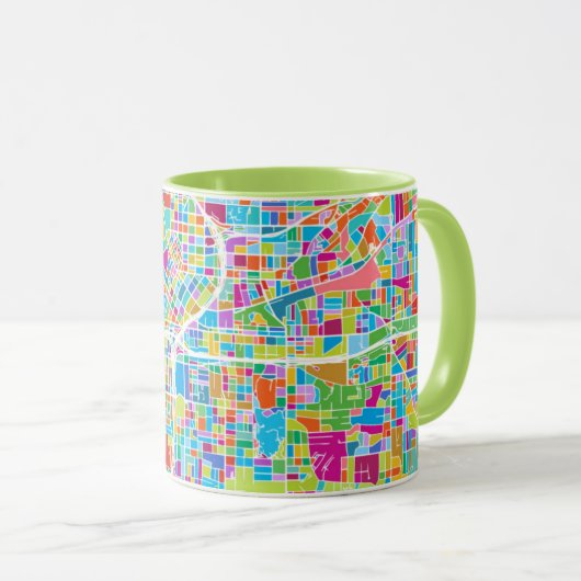 Bunte Atlanta-Karte Tasse (VorderseiteRechts)