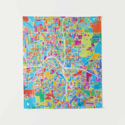 Bunte Atlanta-Karte Wandteppich (Vorderseite)