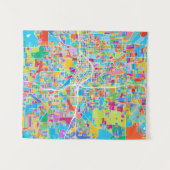 Bunte Atlanta-Karte Wandteppich (Vorderseite (Horizontal))