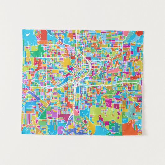 Bunte Atlanta-Karte Wandteppich (Vorderseite (Horizontal))