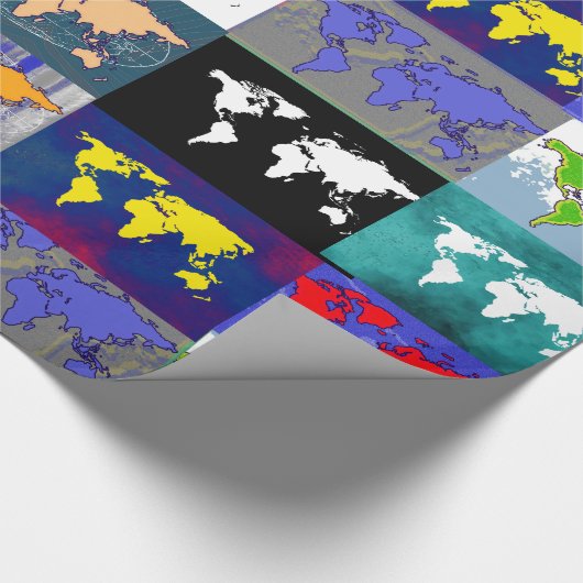 bunte Atlas der Welt Geschenkpapier (Ecke)