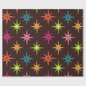 Bunte atomare Sternexplosionen der Funky Mid Centu Geschenkpapier (Flach)