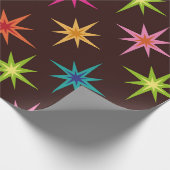 Bunte atomare Sternexplosionen der Funky Mid Centu Geschenkpapier (Ecke)