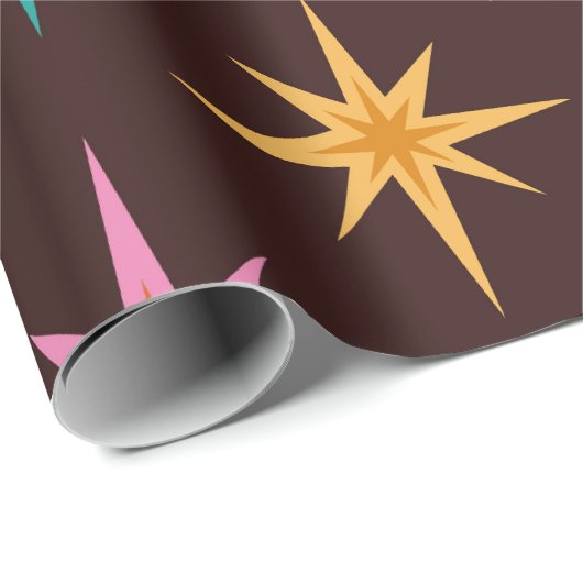 Bunte atomare Sternexplosionen der Funky Mid Centu Geschenkpapier (Rolleneckpunkt)