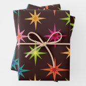 Bunte atomare Sternexplosionen der Funky Mid Centu Geschenkpapier Set (Beispiel)