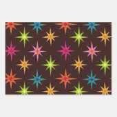 Bunte atomare Sternexplosionen der Funky Mid Centu Geschenkpapier Set (Vorderseite)