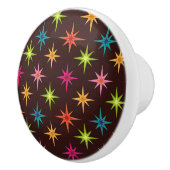 Bunte atomare Sternexplosionen der Funky Mid Centu Keramikknauf (Rechts)