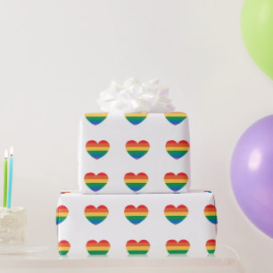 Bunte Autismus-Regenbogen-Herzen Inklusive Weiße Geschenkpapier