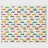Bunte Autos Geschenkpapier (Flach)