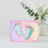 Bunte Babyfüsse Postkarte (Stehend Vorderseite)