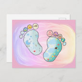 Bunte Babyfüsse Postkarte (Vorne/Hinten)