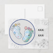 bunte Babyfüsse Postkarte (Vorne/Hinten)