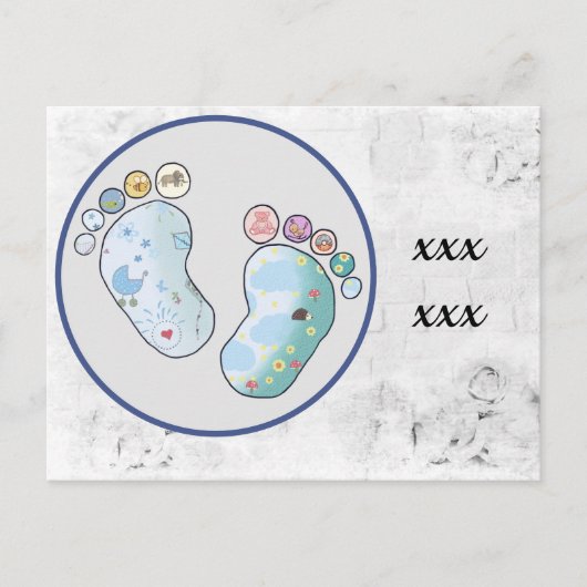 bunte Babyfüsse Postkarte (Vorderseite)