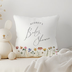 Bunte Babyparty mit Wildblumen Kissen