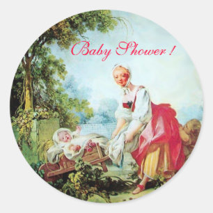 BUNTE BABYPARTY RUNDER AUFKLEBER