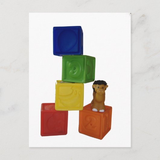 bunte Babyspielblöcke Postkarte (Vorderseite)